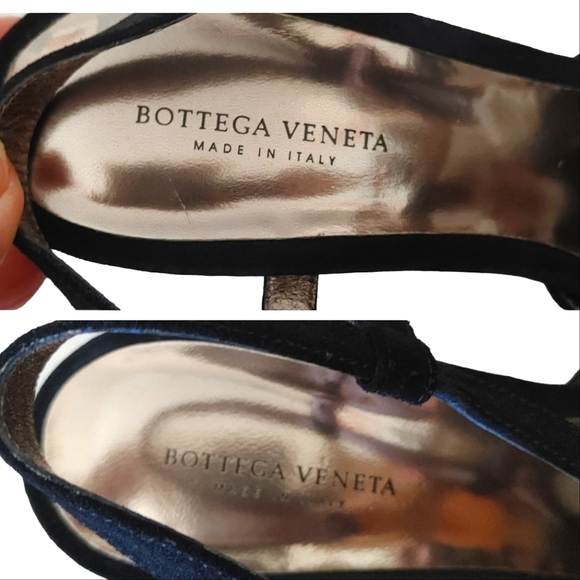 Bottega Veneta Black Suede T-Strap Wedge Heels - Picture 13 of 16